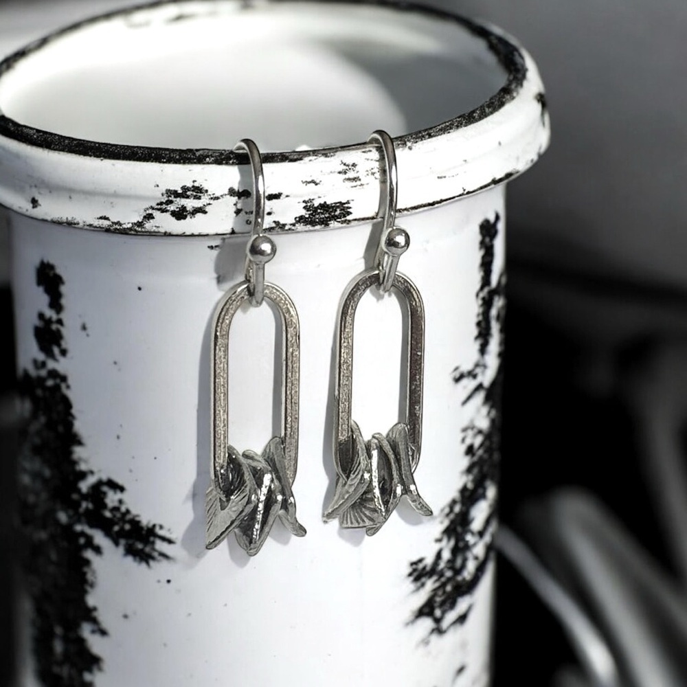 5 For $25💫Alternative Grunge Silver Paperclip Dangles Earrings